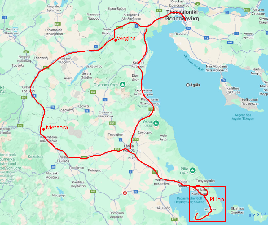 Klöster von Meteora auf ihren Felsen in Zentralgriechenland